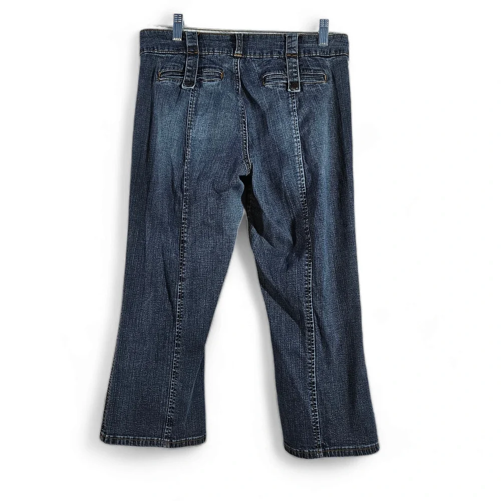 EUC VTG Mixit Cropped Stretch Mid-Rise Jeans Sz. 10 Reg x 21‎ Dark Wash Denim